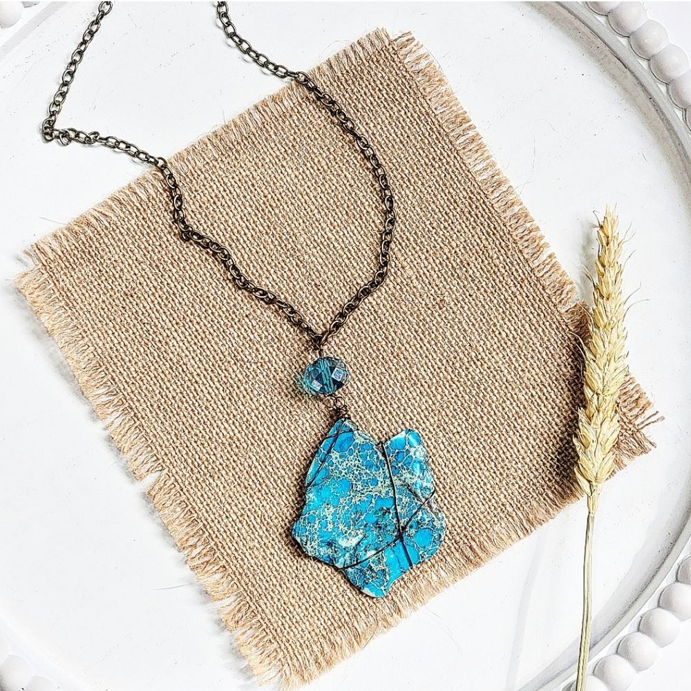 ARTISAN LONG BOHO GEMSTONE NECKLACE
